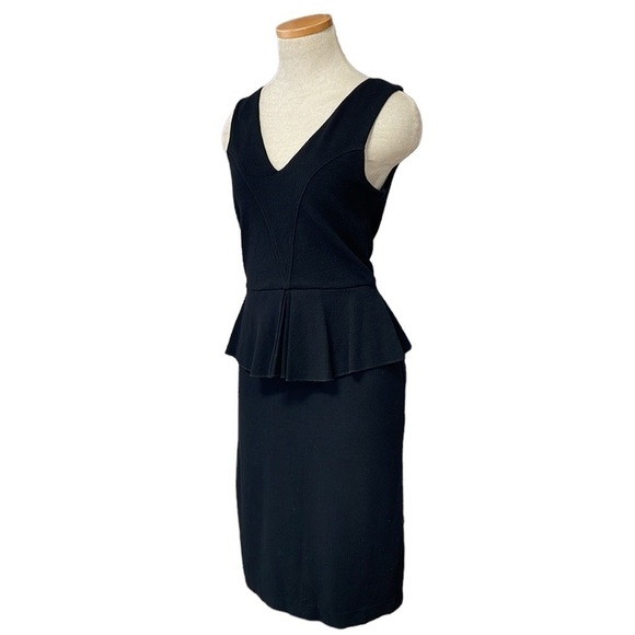 Ganni Anthropologie Dress Miss Marple Black Cocktail Party Peplum Size Medium - Picture 3 of 13